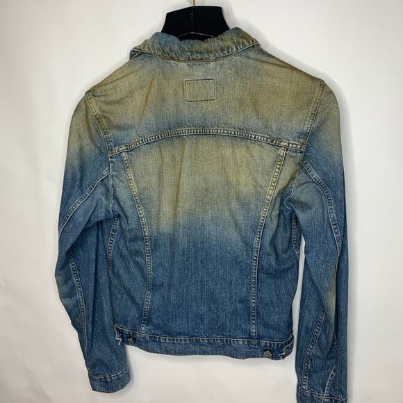 JOOP! Jeans Distressed Brown Washed Grunge Jean Jacket Sz 48 - Picture 2 of 6